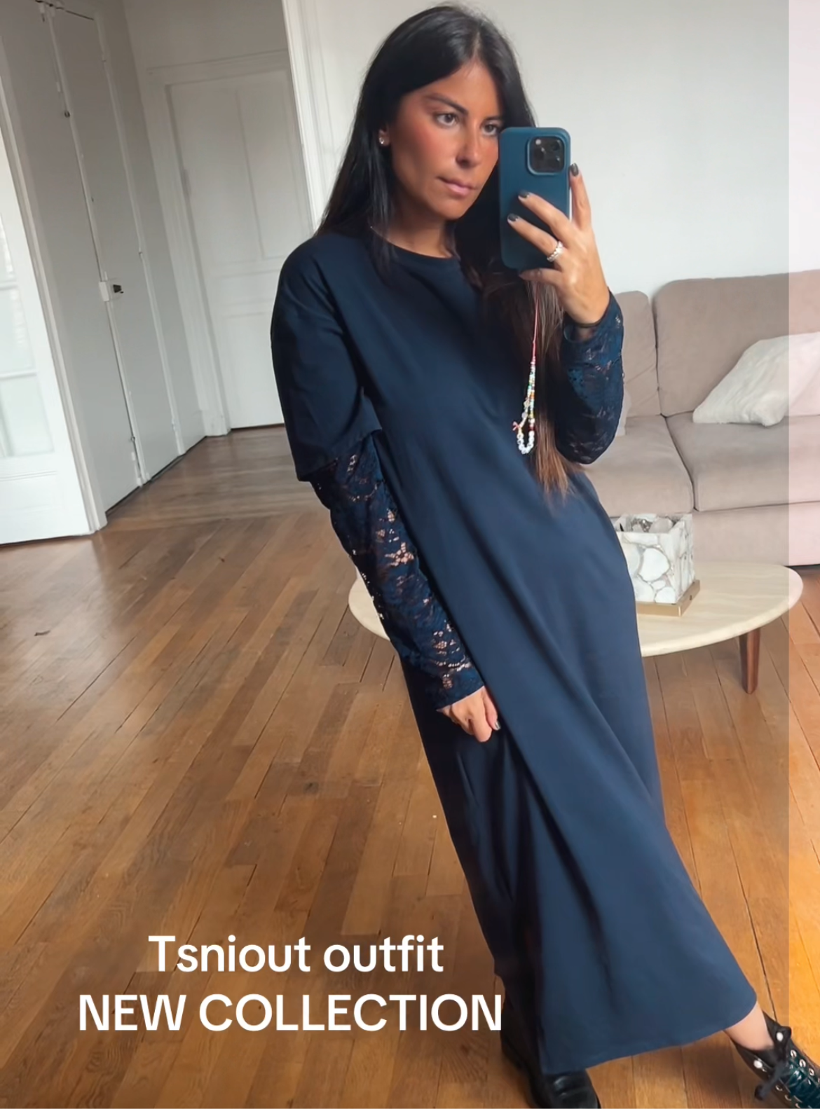 Robe manches dentelle Liora