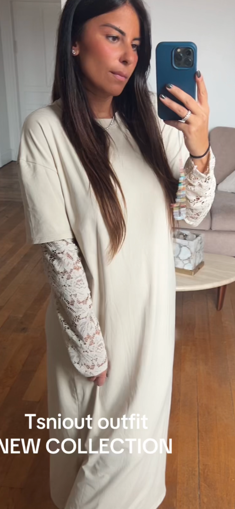 Robe manches dentelle Liora