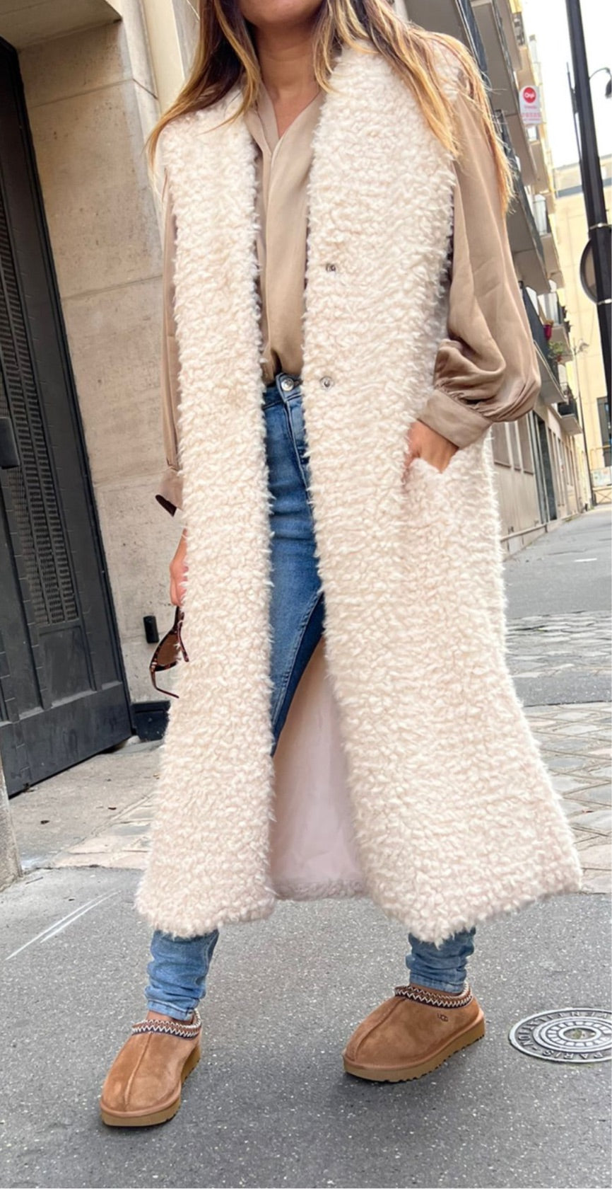 Veste longue sans manches Ellie