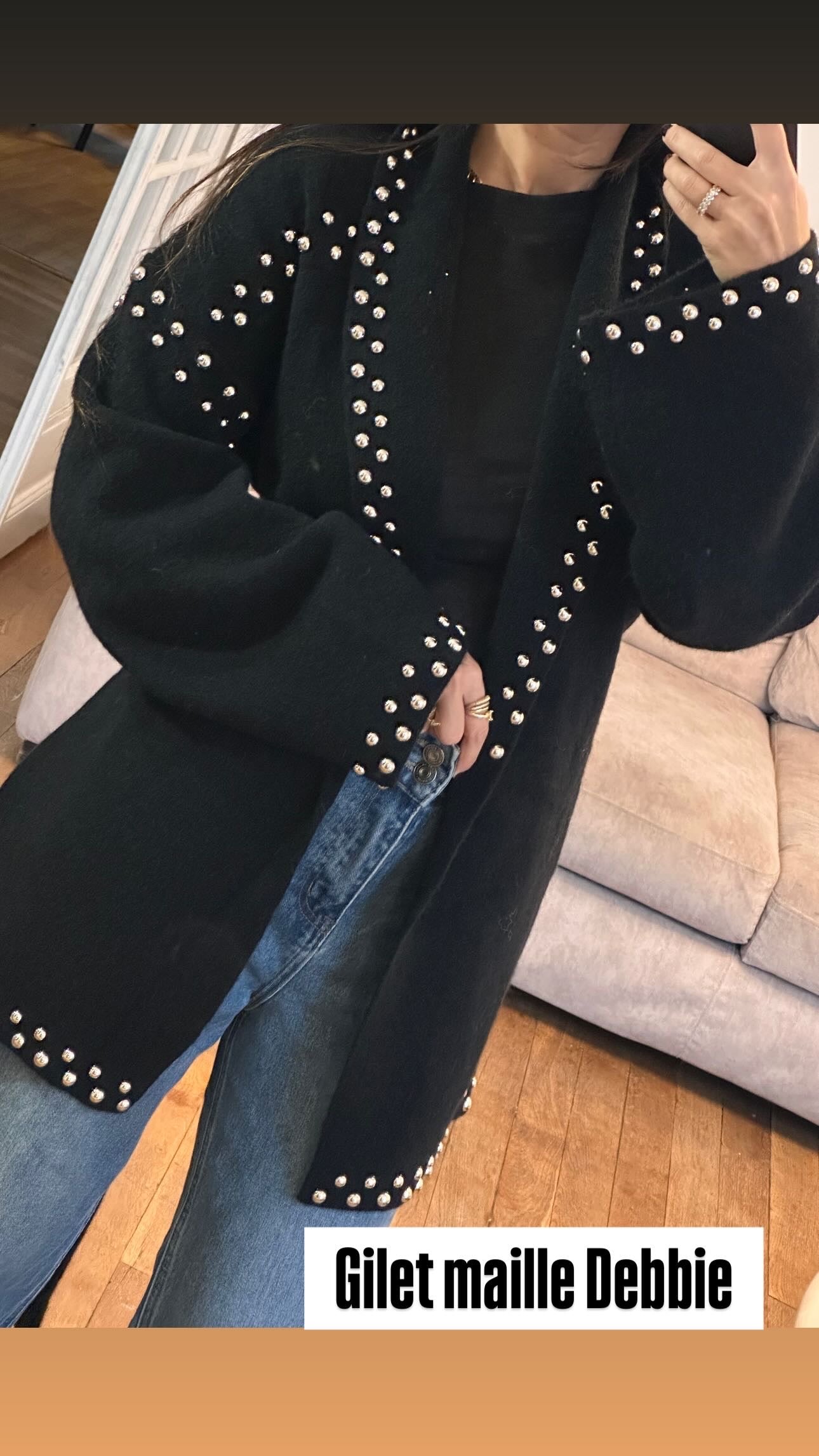 Maille gilet clous