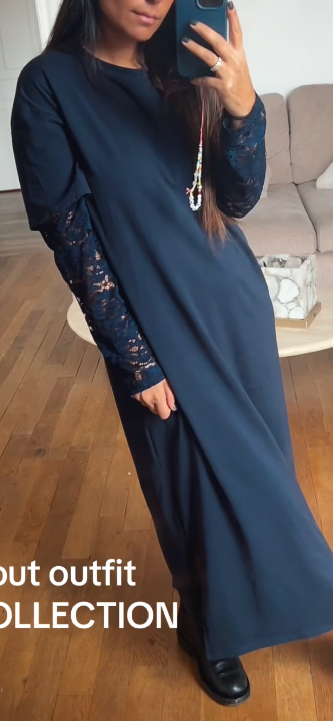 Robe manches dentelle Liora