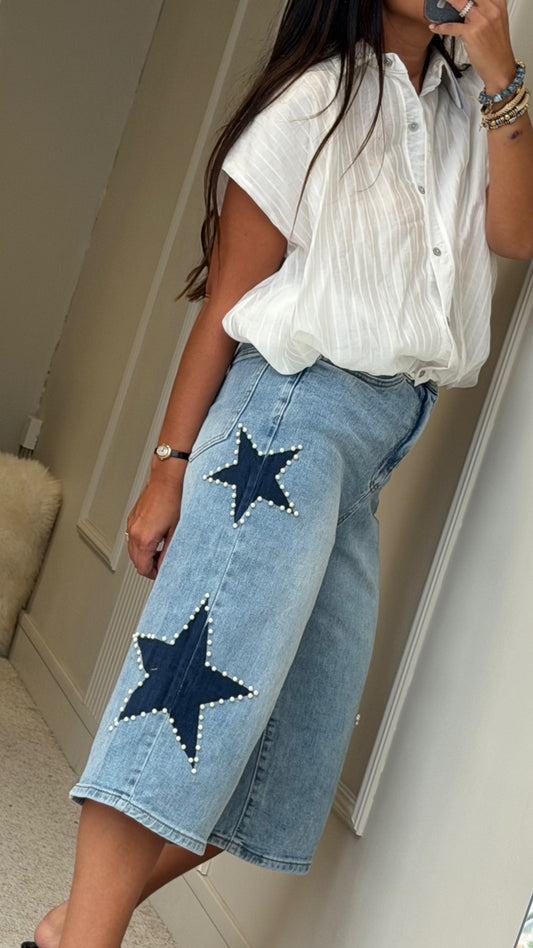 Bermuda jeans Purple