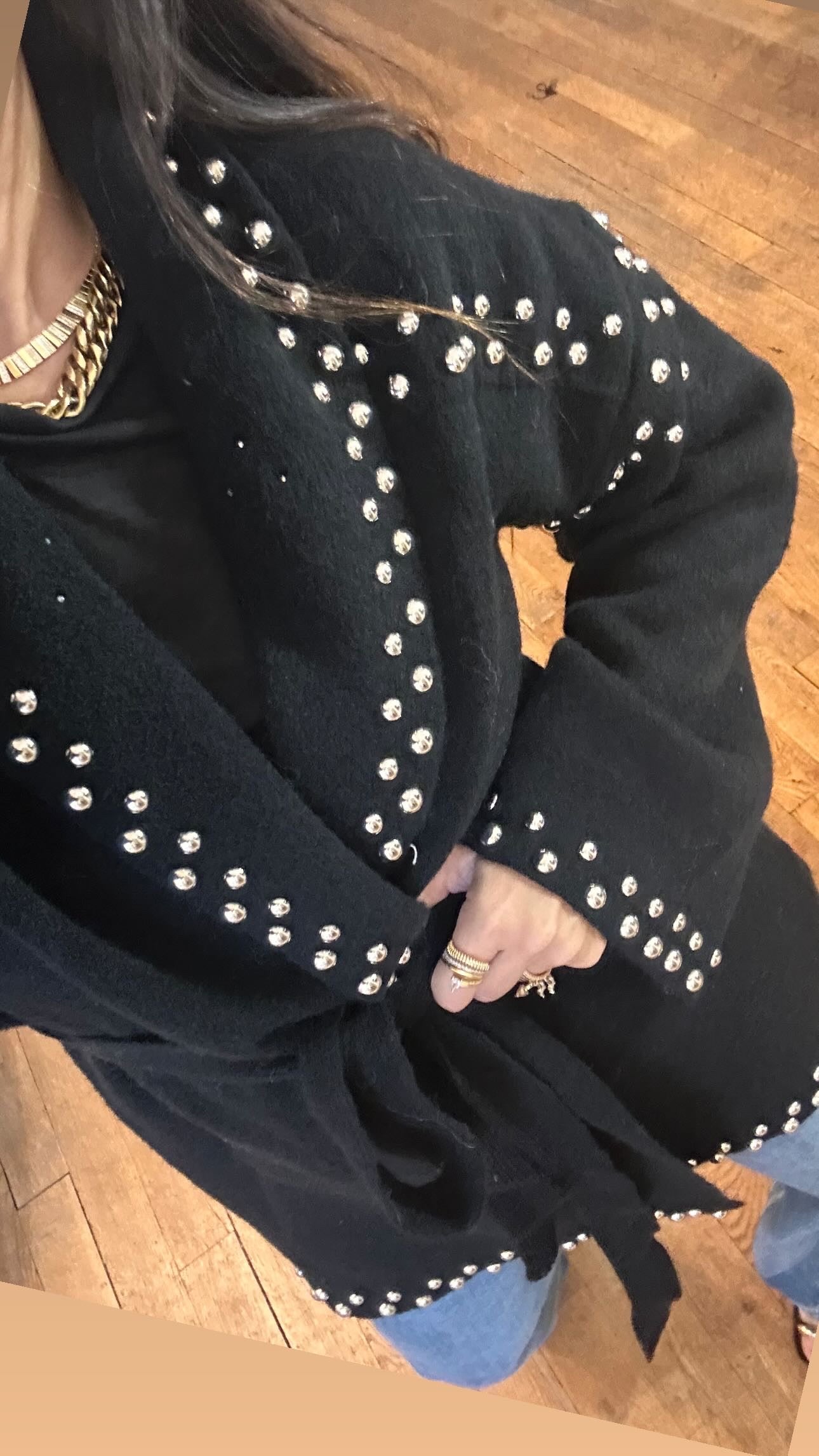 Maille gilet clous