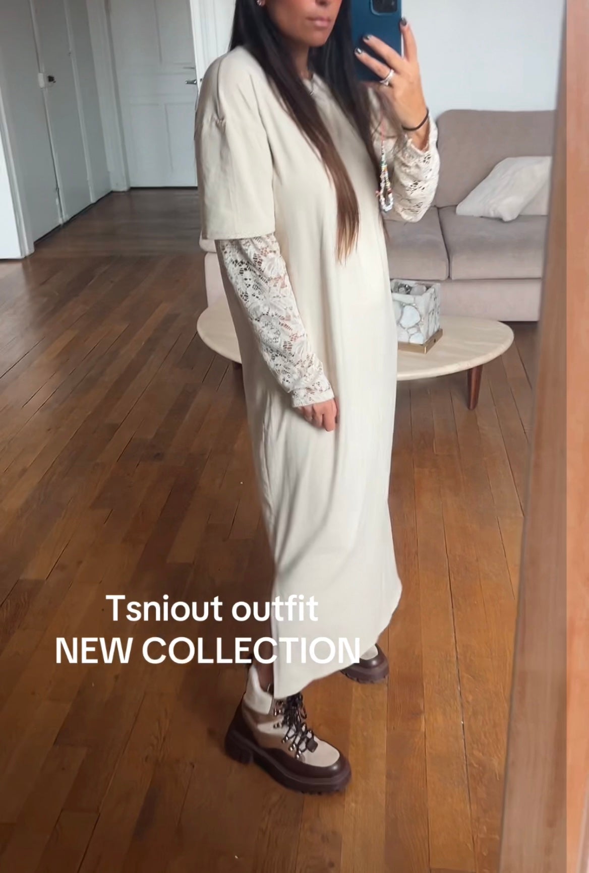 Robe manches dentelle Liora