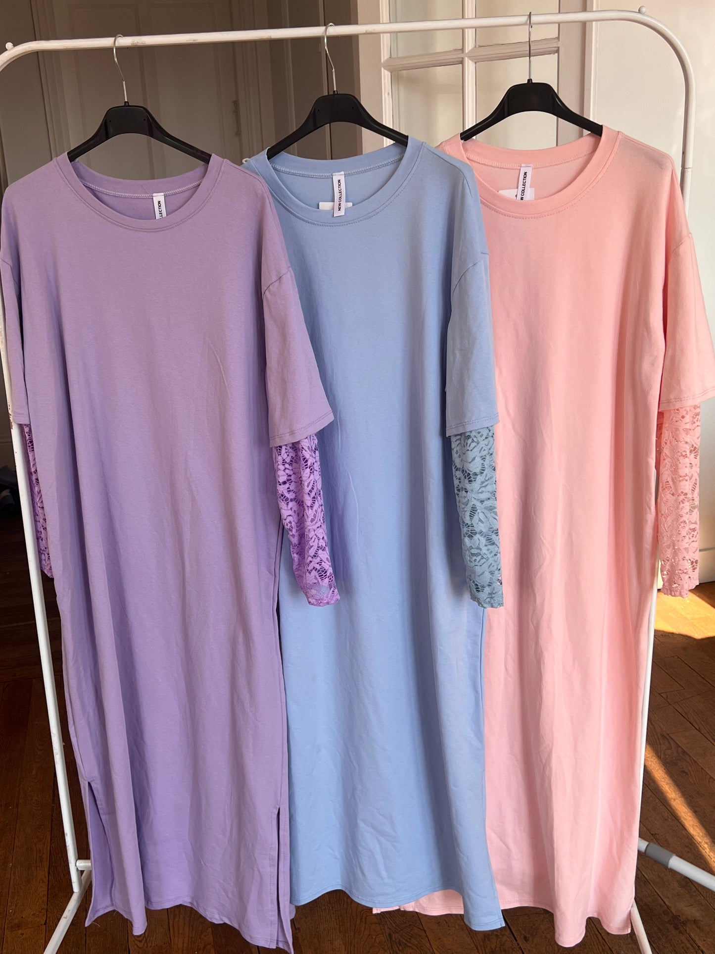 Robe manches dentelle Liora