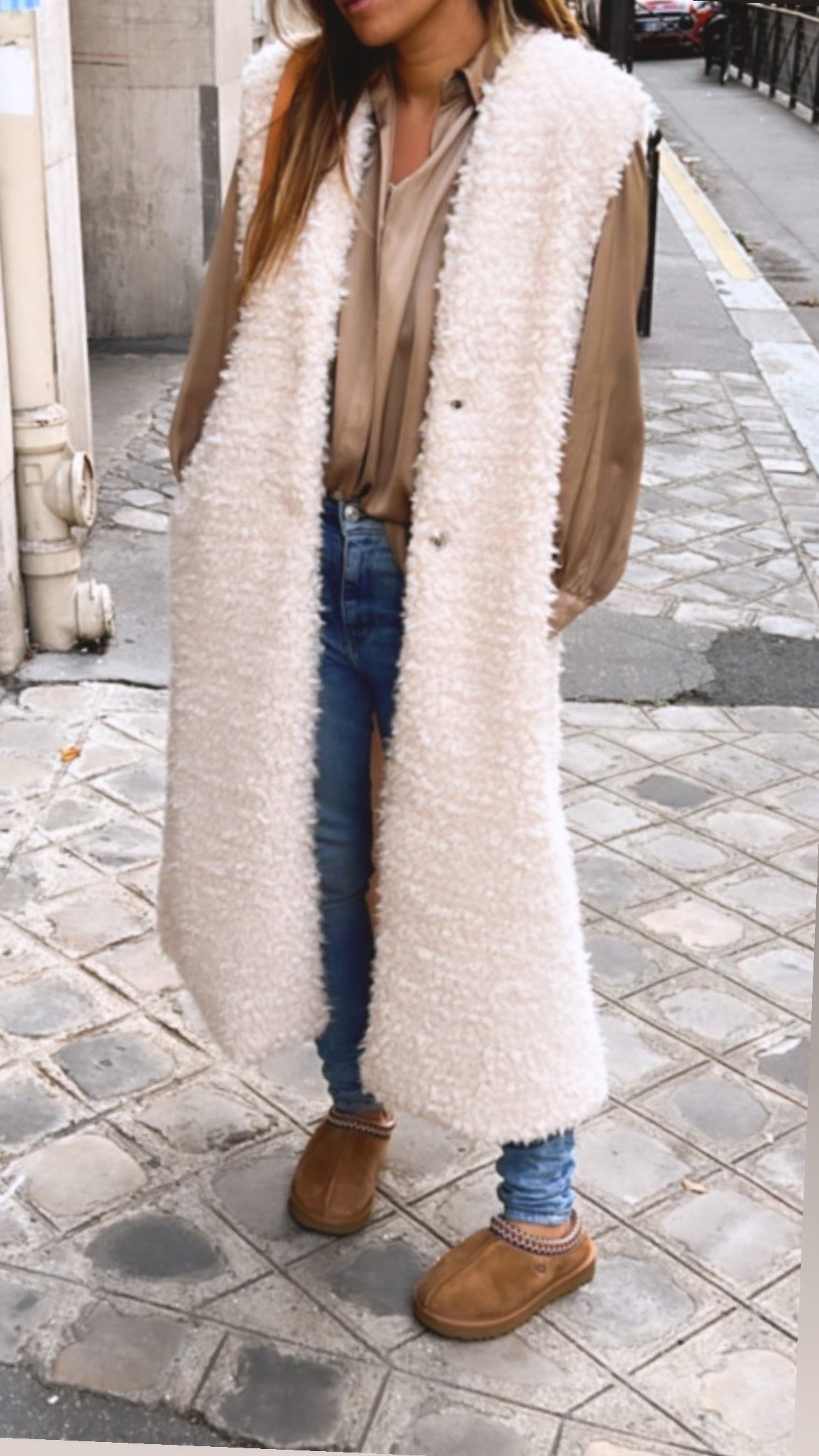 Veste longue sans manches Ellie